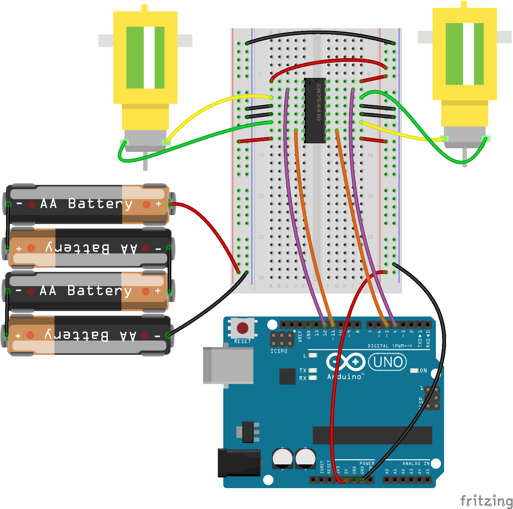 JavaScript Robotics: Motors - Dual H-Bridge with Johnny-Five